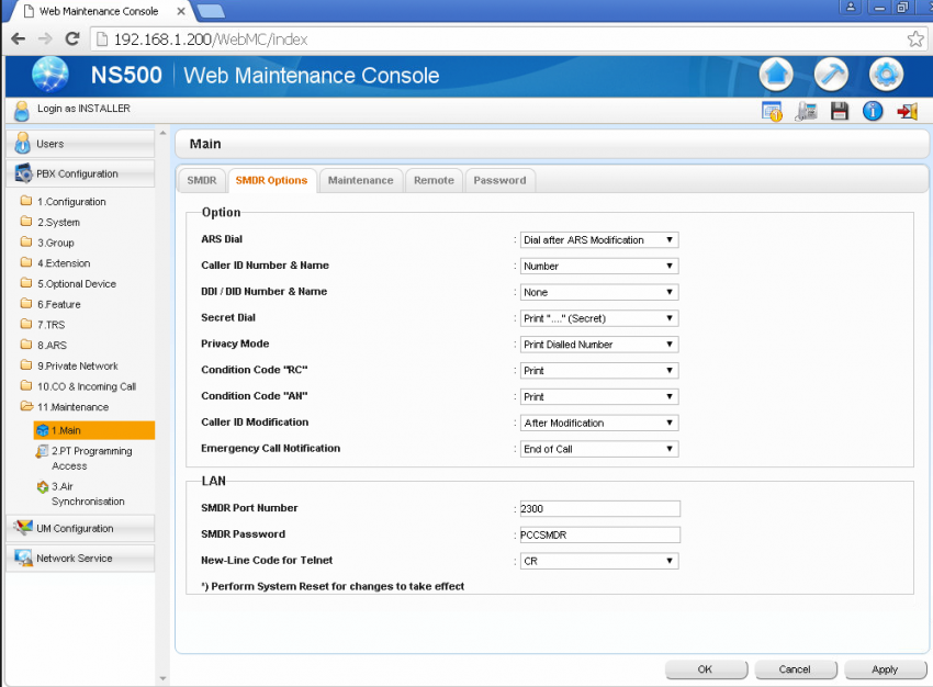 Web Maintenance Console Ns500  -  3