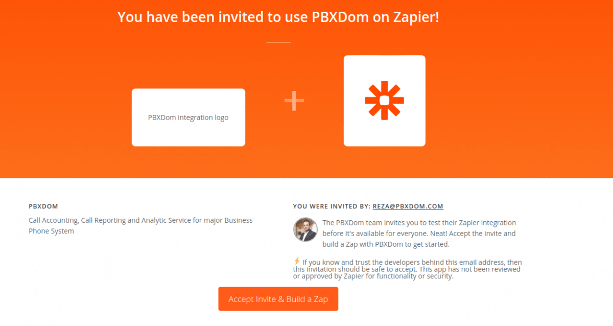 Zapier-PBXDom-Invite