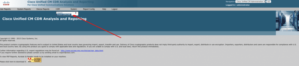 Cisco CDR Export Step 3